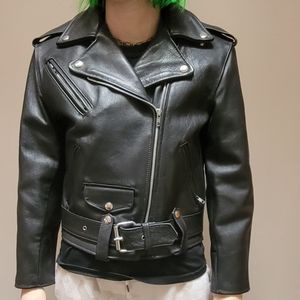 Leather biker jacket